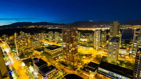 Ultra High Definition Time Lapse of Traffic Lightrails in Vancouver BC 4096x2304 Stock Footage 50262024