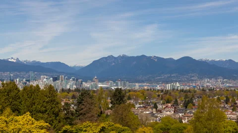 Ultra High Definition Time Lapse of Clouds Over City of Vancouver BC 4096x2304 Stock Footage 50384743