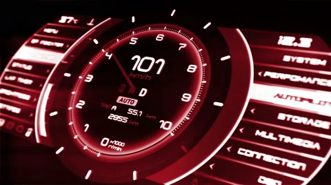 Ultra high quality red abstract futuristic digital interface in perspective. Stock Footage 66345221