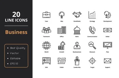 Ultra high quality thin line icons Stock Illustration