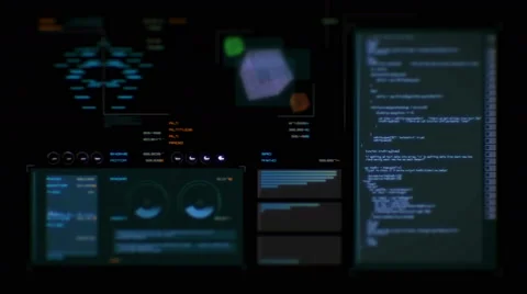 Ultra high resolution footage of data processing futuristic interface Stock Footage 67662901