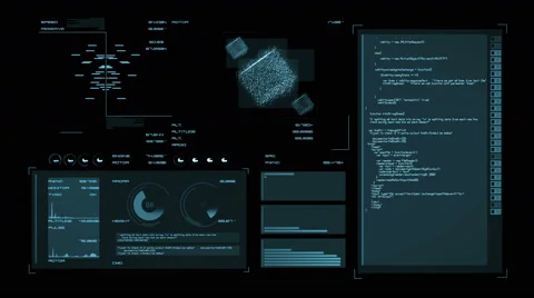 Ultra high resolution footage of data processing futuristic interface Stock Footage 67663081