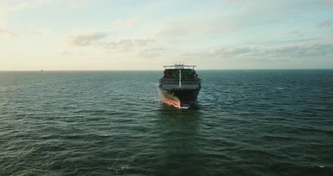 Ultra Large container vessel ''EVER GRADE'' arriving Rotterdam. Stock Footage 158936099