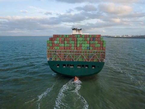 Ultra large container vessel Stock Photos
