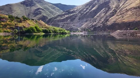 Ultra Low Drone Flight Above Crystal Clear River Surface Stock-Footage 340217155