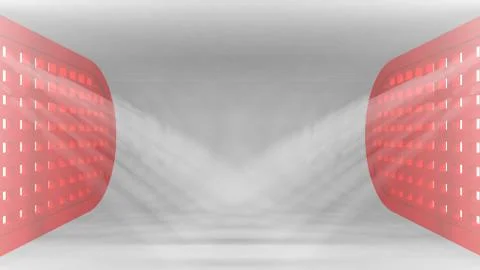 Ultra modern conceptual empty interior with light rays from the windows for your Stock-Illustration