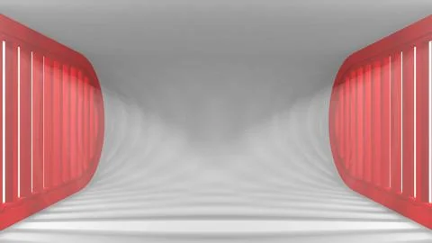 Ultra modern conceptual empty interior with light rays from the windows for your Stock-Illustration