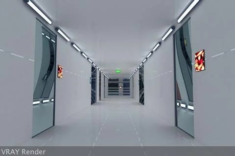 Ultra Modern Futuristic Data Center 3D Model