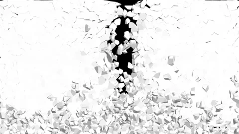 Ultra realistic destruction of a massive stone wall Stock Footage 324459539