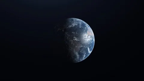 Ultra Realistic Earth in Space rotating and drifting away, stars in background. Stock Footage