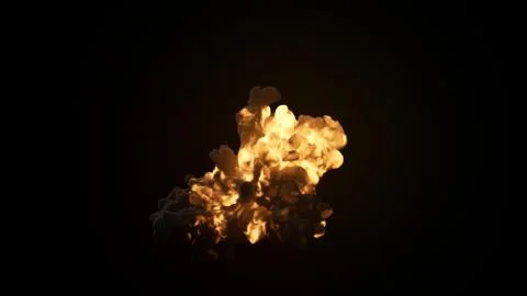 Ultra realistic explosion with thick black smoke on an isolated black backgro 스톡 일러스트
