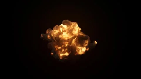 Ultra realistic explosion with thick black smoke on an isolated black backgro 스톡 일러스트