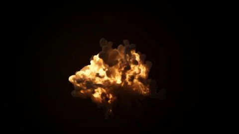 Ultra realistic explosion with thick black smoke on an isolated black backgro Stock Illustration