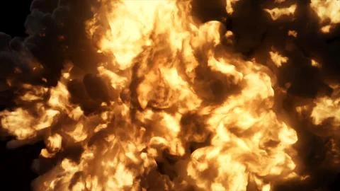 Ultra realistic explosion with thick black smoke on an isolated black backgro 스톡 일러스트