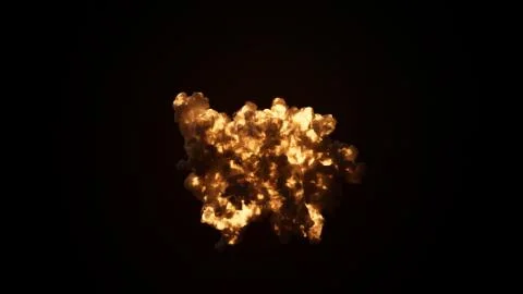 Ultra realistic explosion with thick black smoke on an isolated black backgro Stock Illustration