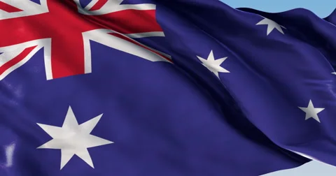 Ultra realistic looping flag: Australia Stock Footage 61359631