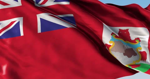 Ultra realistic looping flag: Bermuda Video stock 61205382