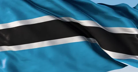 Ultra realistic looping flag: Botswana Stock Footage 61201136