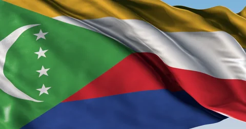 Ultra realistic looping flag: Comoros 動画素材 61281418