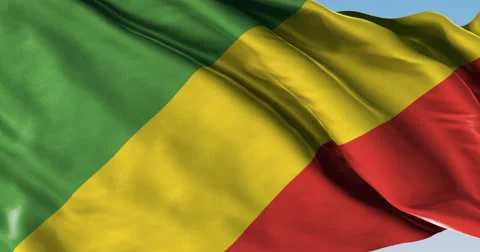 Ultra realistic looping flag: Congo Brazzaville Stock Footage 61217607