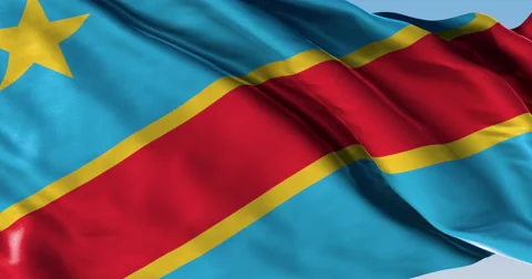 Ultra realistic looping flag: Congo Democratic Republic Stock Footage 61281580