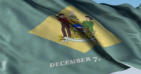 Ultra realistic looping flag: Delaware Flag Stock Footage 61459775