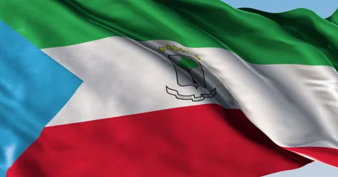 Ultra realistic looping flag: Equatorial Guinea Stock Footage 61359693