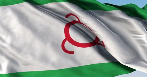 Ultra realistic looping flag: Ingushetia Stock Footage 61250860
