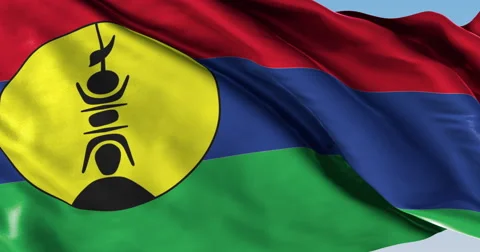 Ultra realistic looping flag: Kanaky Stock Footage 61290212