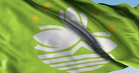 Ultra realistic looping flag: Macao Vídeo Stock 61244119