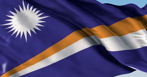 Ultra realistic looping flag: Marshall Islands Stock Footage 61305039