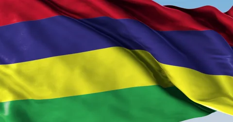 Ultra realistic looping flag: Mauritius Stock Footage 61242357
