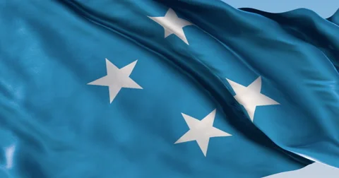 Ultra realistic looping flag: Micronesia Video stock 61242146