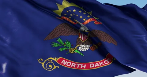 Ultra realistic looping flag: North Dakota Flag Stock Footage 61452583