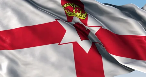 Ultra realistic looping flag: Northern Ireland Stock Footage 61237756