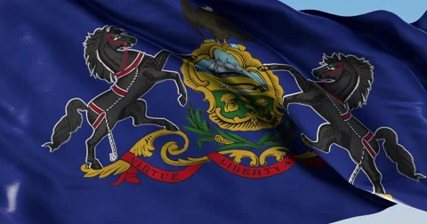 Ultra realistic looping flag: Oregon Flag Stock Footage 61454797