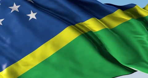 Ultra realistic looping flag: Solomon Islands Stock Footage 61334037
