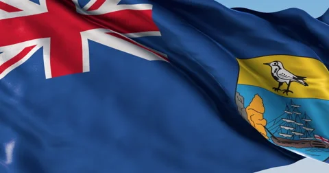 Ultra realistic looping flag: St Helena Stock Footage 61320092