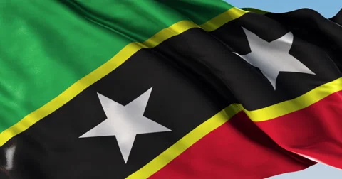Ultra realistic looping flag: St Kitts Nevis Stock Footage 61324222