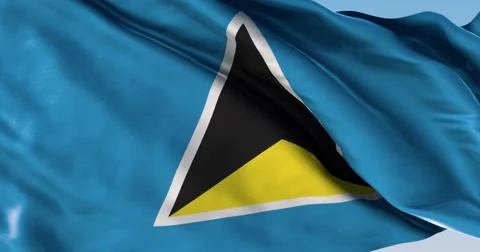 Ultra realistic looping flag: St Lucia Stock Footage 61330669