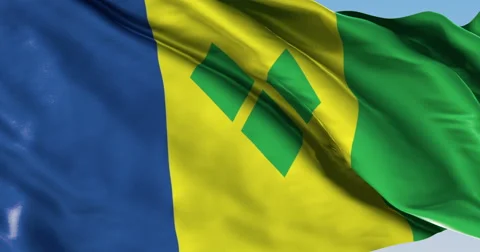 Ultra realistic looping flag: St Vincent Grenadines Stock Footage 61331726