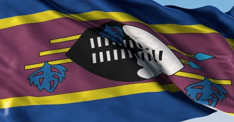 Ultra realistic looping flag: Swaziland Stock Footage 61330053