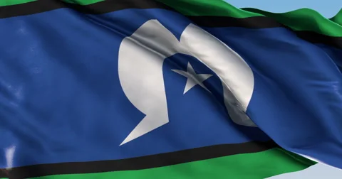 Ultra realistic looping flag: Torres Strait Islands Stock Footage 61328751
