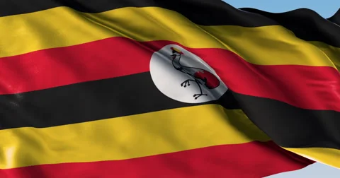 Ultra realistic looping flag: Uganda Stock Footage 61321200