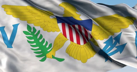 Ultra realistic looping flag: Us Virgin Islands Video stock 61325805