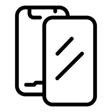 Ultra screen protector glass icon outline vector. Mobile body safeguarding Stock Illustration