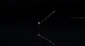 ultra slo mo pin drop on glass black background gold head Video HD