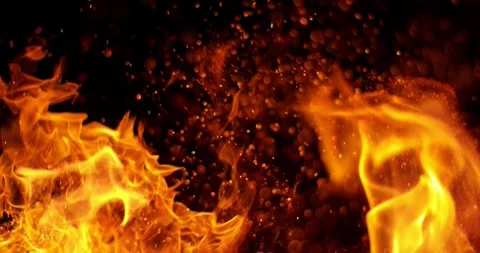 Ultra slow motion intense fire texture filling the frame at 1000 FPS. Stock-Footage 336667638