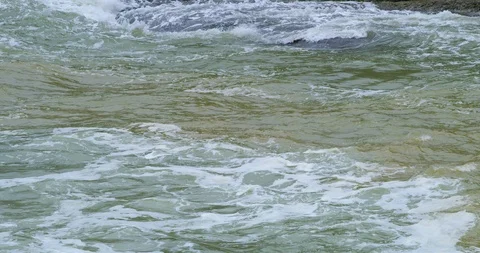 Ultra slow motion waves at see. Harsh weather. Stock Footage 90971763