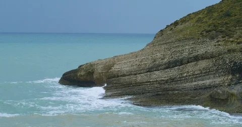 Ultra slow motion waves at see. Harsh weather. Stock Footage 90994559
